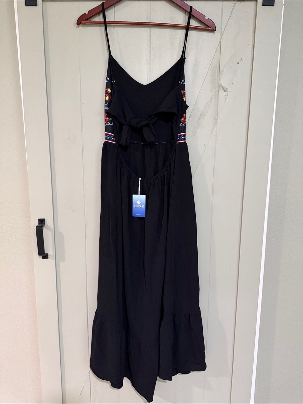 Black Maxi Dress with Colorful Floral Print - Picture 4 of 8